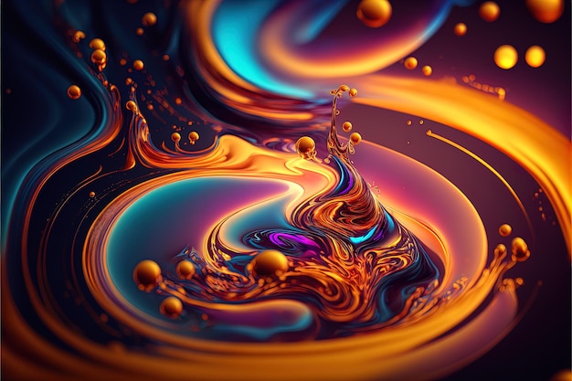 Photo vibrant colors bright liquid motion abstract background colorful swirls background