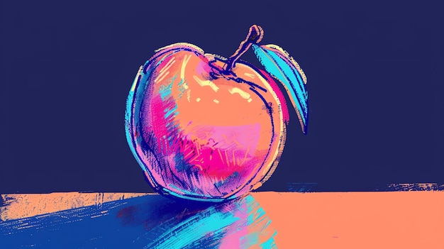 Photo vibrant colors bring a peach to life in this stunning digital painting