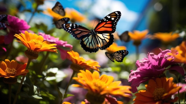 the vibrant colors of a butterfly garden on Earth Day