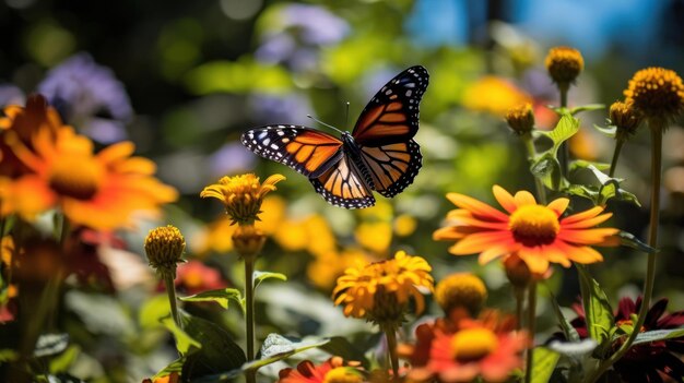 the vibrant colors of a butterfly garden on Earth Day