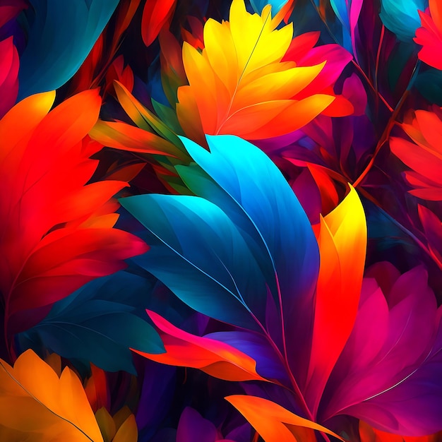 Vibrant Colors Decorate Nature Beauty In Abstra Generative Ai