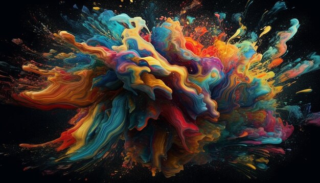 Vibrant colors explode in a deep space nebula backdrop generated by artificial intelligence