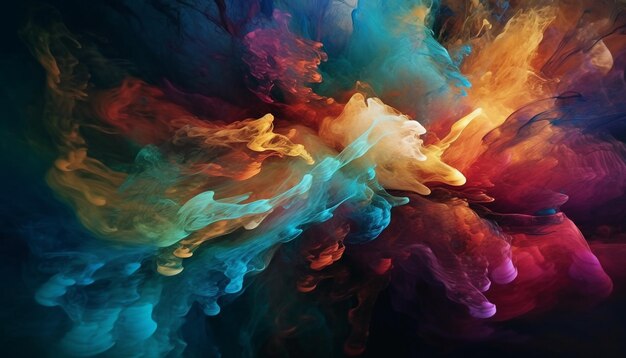 Vibrant colors explode in a futuristic galaxy generated by ai