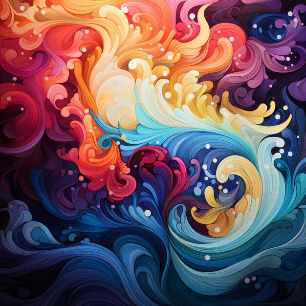 vibrant colors flow in abstract wave pattern