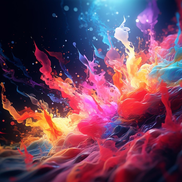 Vibrant colors glowing particles vibrant light Ai generated art 03