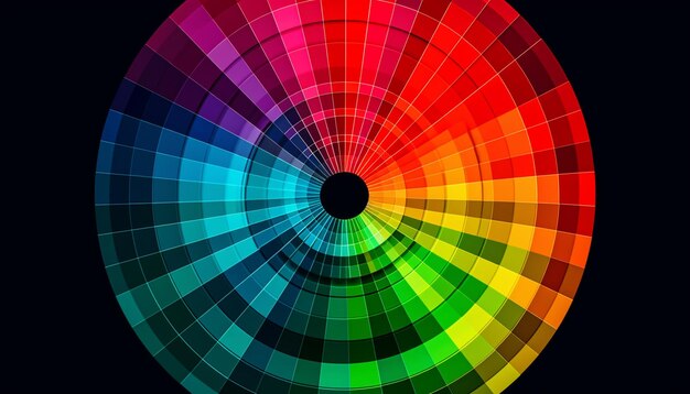 Colori vivaci illuminano uno sfondo moderno con forme geometriche astratte generate dall'intelligenza artificiale