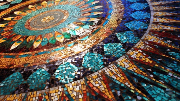 Photo the vibrant colors of the mosques mosaics