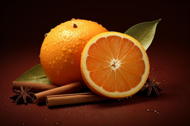 Vibrant Composition Orange Cinnamon AI