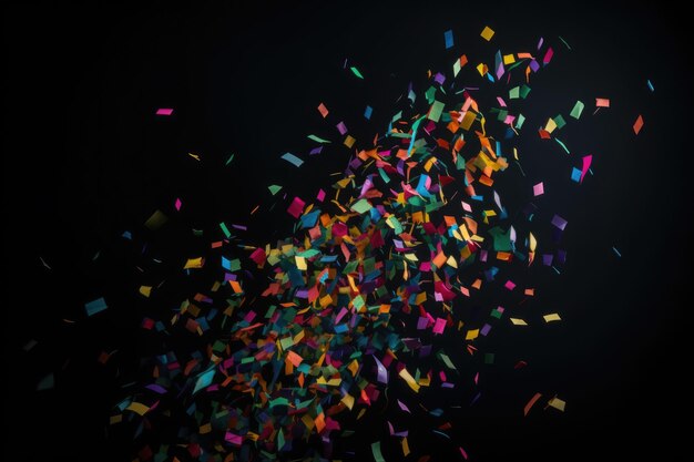 Vibrant confetti explosion on a dark background perfect for celebratory occasions and party themes