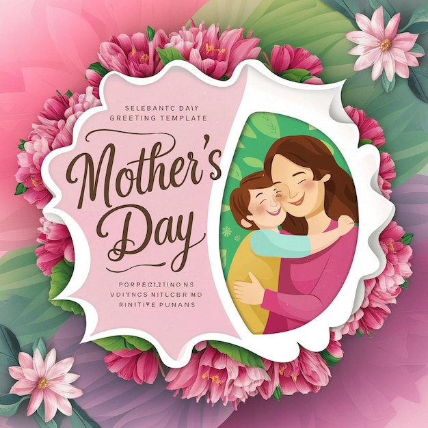A vibrant and contemporary mothers day vector greeting