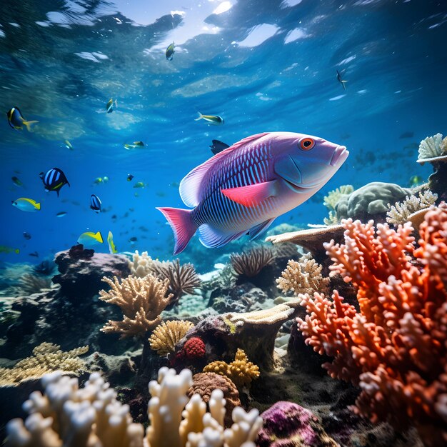 Vibrant coral reef wonderland