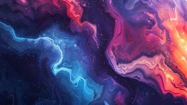 Vibrant Cosmic Marble Art