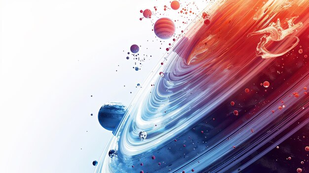 Photo vibrant cosmic paint swirls