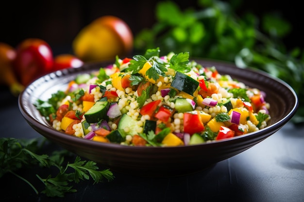 Vibrant Couscous Salad Created with Generative AI