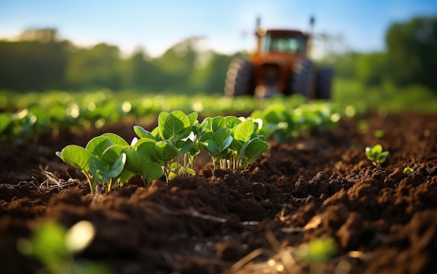 Vibrant Crops in a CloseUp Image of a Bountiful Farm Field