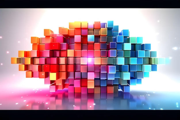 Foto vibrant cubes abstract rainbow blocks achtergrond