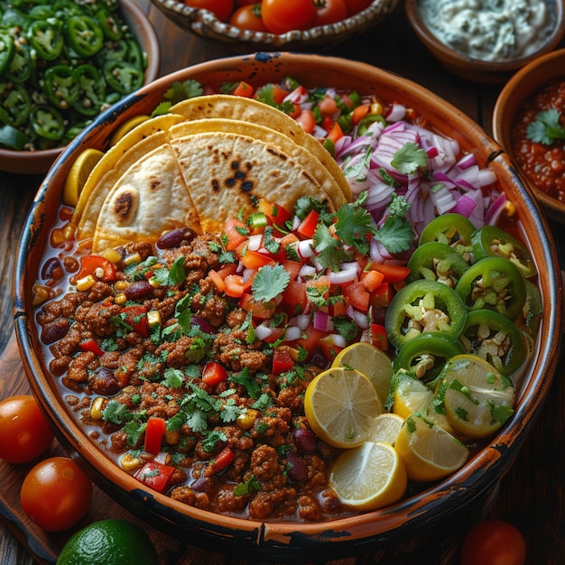 活発な料理の探検 本物のメキシコ料理を通して美味しい旅を捕まえた