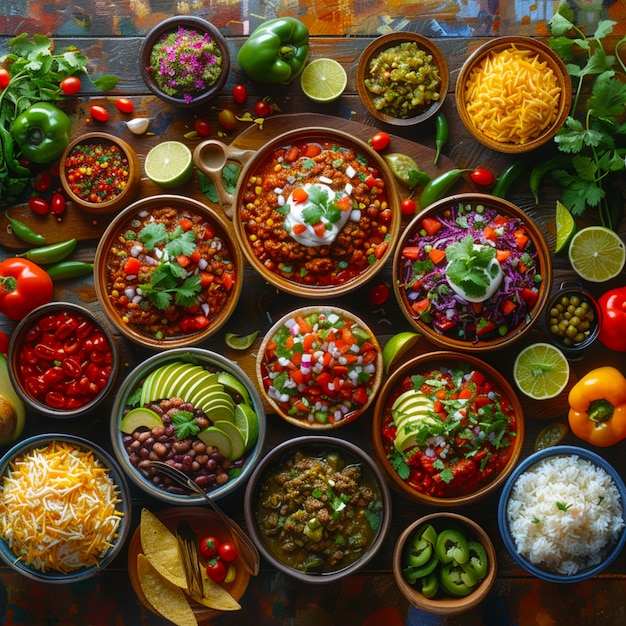 Photo vibrant culinary exploration a delectable journey through authentic mexican cuisine captured