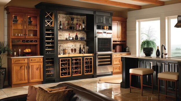 Vibrant Custom Wine Cabinet for Modern Kitchens