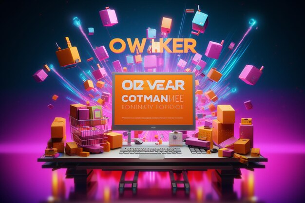 Vibrant cyber week promotional poster with bold gr 00742 03