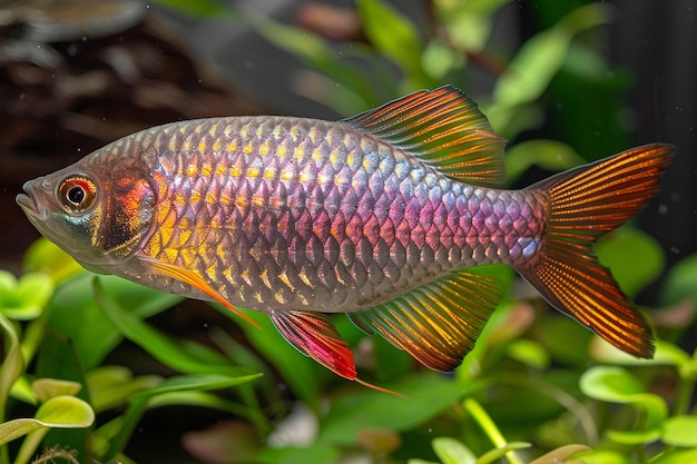 Vibrant Dace Darting Among Aquatic Plants