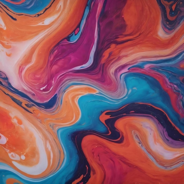 Vibrant dance of colors in the abstract fluid painting texture and art technique of liquid paper mar