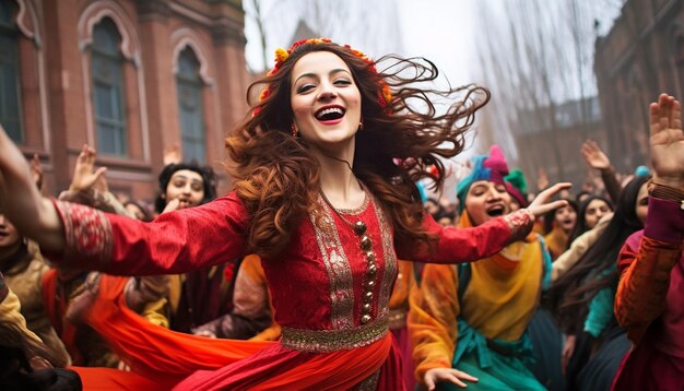 Photo the vibrant dance performances at a nowruz celebration