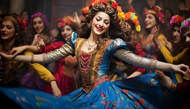 Photo the vibrant dance performances at a nowruz celebration