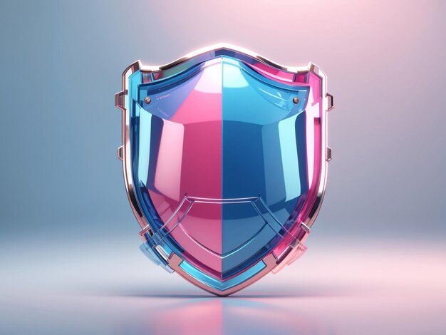 Photo vibrant defense colorful blue and pink clean shield for guard and protection