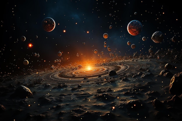 Vibrant Depiction of Majestic Solar System