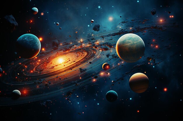 Vibrant Depiction of Majestic Solar System