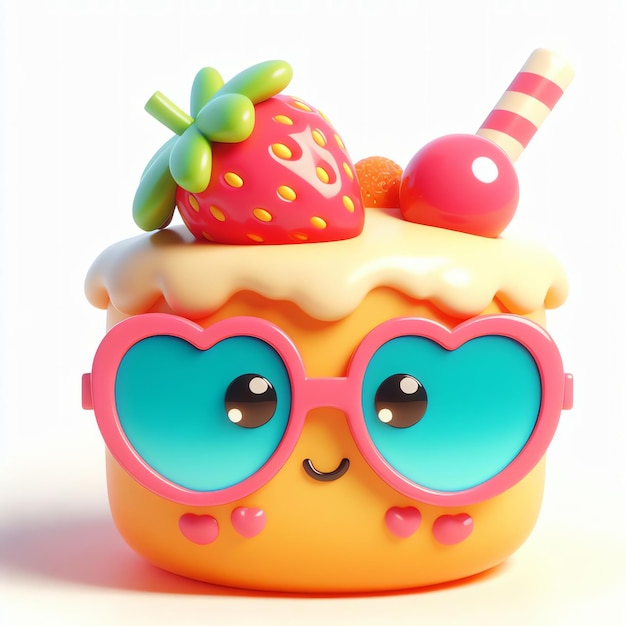 Vibrant Desert Chibi Character with Sunglasses