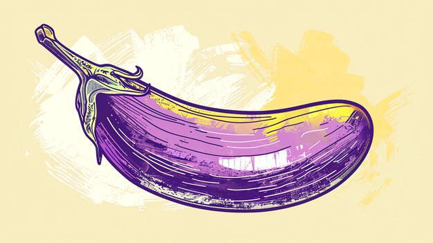 Vibrant and detailed illustration of an eggplant