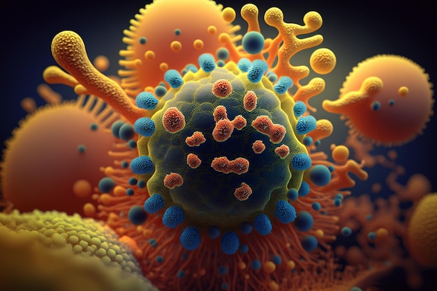 Яркое и детальное изображение биопленки на основе микробов