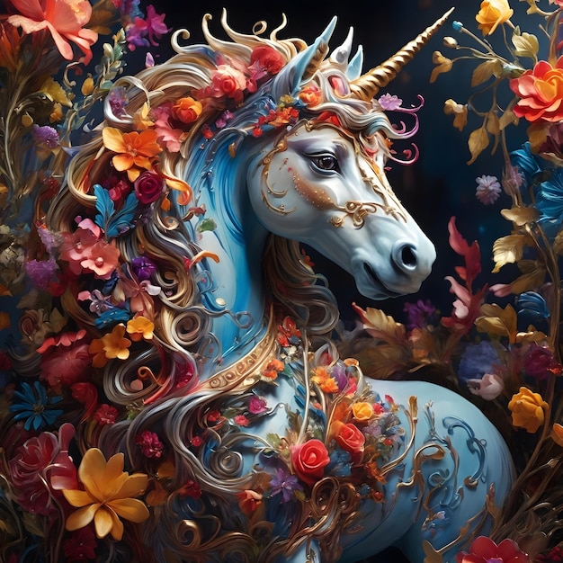 A Vibrant and Detailed Unicorn Straight from a Fairy Tale