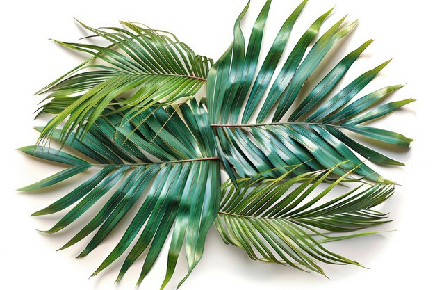 Photo vibrant digital manipulation of artificial palm leaf creative pattern design