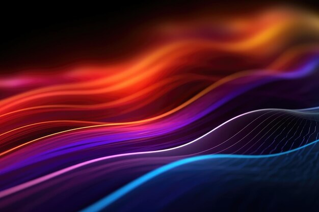 Vibrant digital waves colorful abstractxA