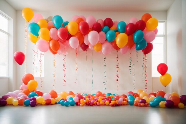 A vibrant display of balloons in a multitude of colors