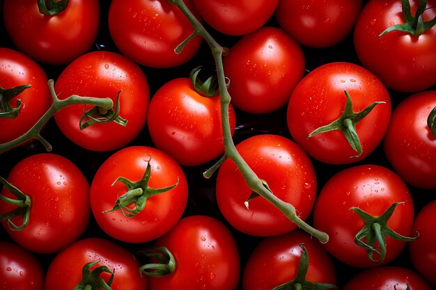 Vibrant Display Fresh Red Tomatoes Two