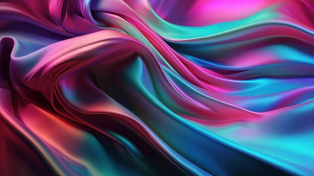 A vibrant and dynamic abstract art piece with flowing waves of color Generative ai