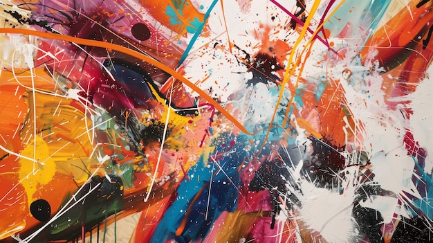 a vibrant and dynamic abstract artwork featuring swirling colors cosmic bubbles