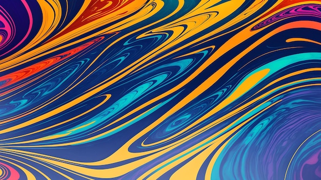 A vibrant and dynamic abstract artwork with swirling colors and patterns