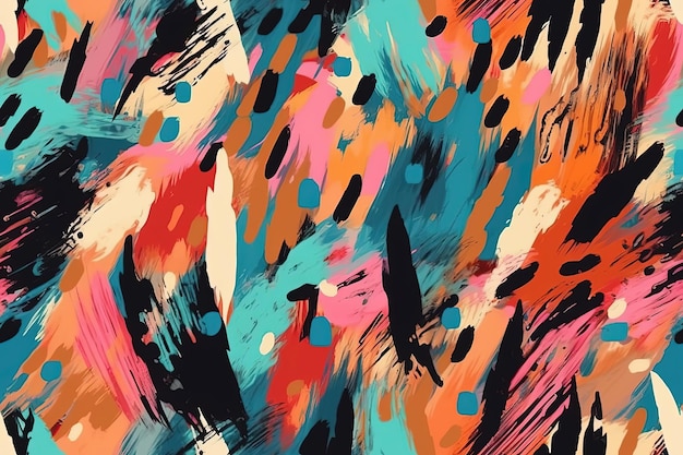 Vibrant and dynamic abstract background created with colorful paint strokes Generative AI