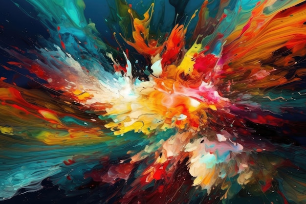 Vibrant and dynamic abstract painting Generative AI