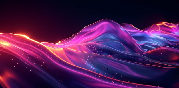 Vibrant dynamic motion abstract holographic neon wave Futuristic aesthetics for immersive visuals