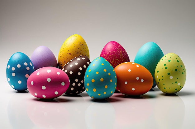 Vibrant Easter Egg Collection on White Background