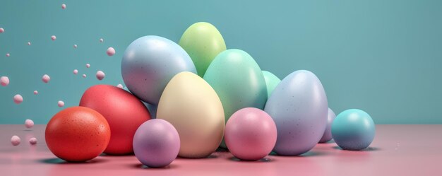 Vibrant Easter Eggs Arrangement on a Neutral Background A Timeless Holiday Tradition