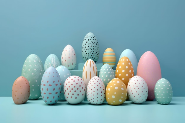 Vibrant Easter Eggs Arrangement on a Neutral Background A Timeless Holiday Tradition