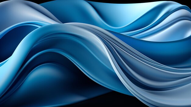 Vibrant electric blue wave elegantly wraps around itself its bold shape energizing