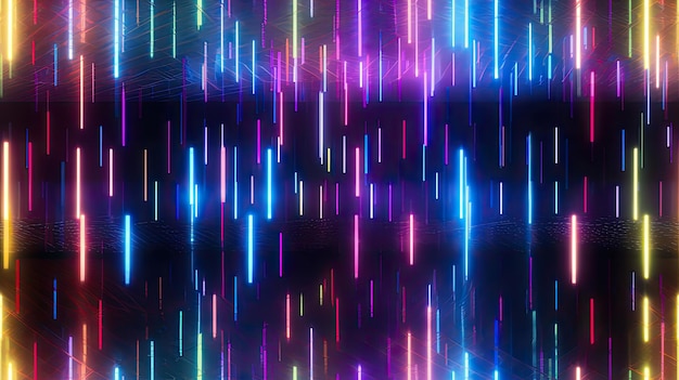 A vibrant and electrifying disco wall illuminated by neon led spotlights creating a dazzling and dynamic visual spectacle seamless pattern seamless wallpaper